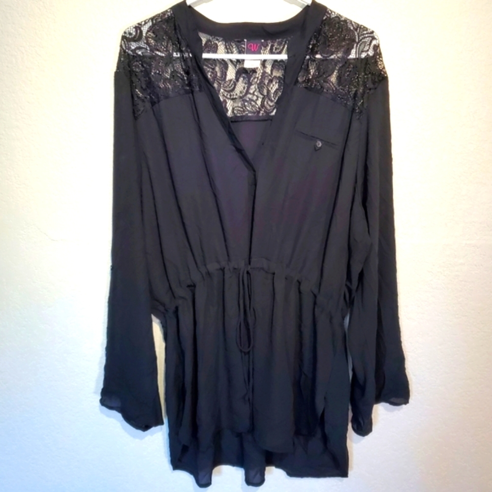 Wrapper Dress with Lace Plus Size 3X